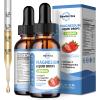 2 Pack Liquid Magnesium Glycinate Drops with Taurate & Citrate, Calm Magnesium with Omega3, L-Theanine, Potassium, Ashwagandha, Vitamin for Sleep, Muscle, Immune Health, Sugar-Free Strawberry Flavor view 1