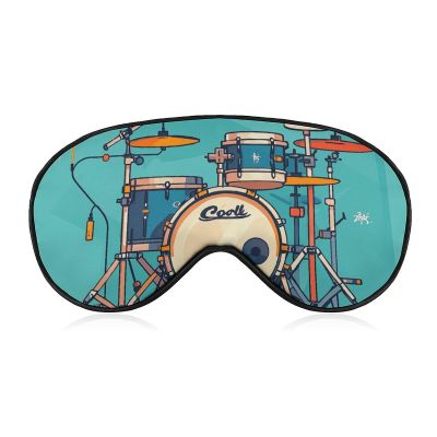 Sleep Mask for Men Women Cool Drum Set Eye Cover for Sleeping Breathable Sleep Eye Mask with Adjustable Elastic Strap Light Blocking Eyeshade for Night Sleeping Nap