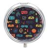 Game Video Gaming Pattern Pill Box Cute Round Pill Case Portable Medicine Tablet Vitamin Holder Organizer for Purse Pocket view 1