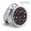 Game Video Gaming Pattern Pill Box Cute Round Pill Case Portable Medicine Tablet Vitamin Holder Organizer for Purse Pocket view 2