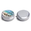 Guitar on The Beach Pill Box Cute Round Pill Case Portable Medicine Tablet Vitamin Holder Organizer for Purse Pocket view 3