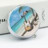 Guitar on The Beach Pill Box Cute Round Pill Case Portable Medicine Tablet Vitamin Holder Organizer for Purse Pocket view 4