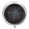 Math Formula Pill Box Cute Round Pill Case Portable Medicine Tablet Vitamin Holder Organizer for Purse Pocket view 1