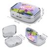 Purple Water Lily Pill Box Cute Square Pill Case Portable Medicine Tablet Vitamin Holder Organizer for Purse Pocket view 2