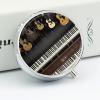 Guitar Piano Pattern Pill Box Cute Round Pill Case Portable Medicine Tablet Vitamin Holder Organizer for Purse Pocket view 4