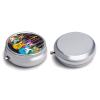 Colorful Guitars Pill Box Cute Round Pill Case Portable Medicine Tablet Vitamin Holder Organizer for Purse Pocket view 3