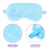 2 Pcs Plush Eye Mask Soft Sleeping Blindfold Eye Cover Comfortable Furry Faux Fur Sleeping Mask Satin Nap Night Eyeshade Cover for Women Men Gift (Blue, Pink) view 3