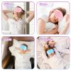 2 Pcs Plush Eye Mask Soft Sleeping Blindfold Eye Cover Comfortable Furry Faux Fur Sleeping Mask Satin Nap Night Eyeshade Cover for Women Men Gift (Blue, Pink) view 4