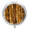 Gold Sequin Sparkle Pill Box Cute Round Pill Case Portable Medicine Tablet Vitamin Holder Organizer for Purse Pocket view 1