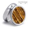 Gold Sequin Sparkle Pill Box Cute Round Pill Case Portable Medicine Tablet Vitamin Holder Organizer for Purse Pocket view 2