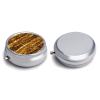 Gold Sequin Sparkle Pill Box Cute Round Pill Case Portable Medicine Tablet Vitamin Holder Organizer for Purse Pocket view 3