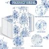 100PCS Blue Floral Napkins Disposable Hand Towels for Bathroom 3 Ply Blue and White Paper Napkins Decorative Flower Guest Napkins Chinoiserie Napkins for Wedding Bridal Shower Birthday Cocktail Party view 3