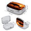 Sunset African Savanna Square Pill Box Travel Portable Pill Case 2 Compartment Medicine Metal Tablet Vitamin Holder Organizer for Purse Pocket view 2