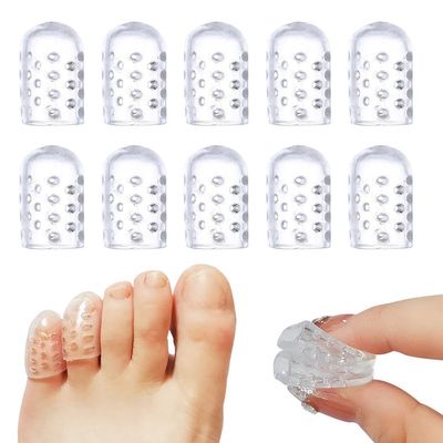 10PCS Silicone Anti-Friction Toe Protector, 2024 New Gel Toe Protectors Breathable Toe Covers, Little Toe Protectors Caps Guards for Men Women, Toe Sleeves for Corns, Blisters and Ingrown Toenails