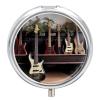 Guitar Bass Music Musical Instruments Pill Box Cute Round Pill Case Portable Medicine Tablet Vitamin Holder Organizer for Purse Pocket view 1