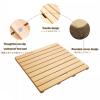 QWEASDF Shower Mat for Inside Shower Bath Mat for Bathroom Floor Spa Mat Water Resistance No-Maintenance Wooden-LikeNon Slip for Bathtub, Pool, Seaside,Cypress Solid Wood(D,W50xL70cm/W20xL28in) view 4