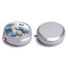 Hydrangeas Daisies Butterflies Pill Box Cute Round Pill Case Portable Medicine Tablet Vitamin Holder Organizer for Purse Pocket view 3