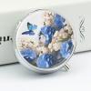 Hydrangeas Daisies Butterflies Pill Box Cute Round Pill Case Portable Medicine Tablet Vitamin Holder Organizer for Purse Pocket view 4