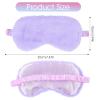 2 Pcs Plush Eye Mask Soft Sleeping Blindfold Eye Cover Comfortable Furry Faux Fur Sleeping Mask Satin Nap Night Eyeshade Cover for Women Men Gift (Rose, Violet) view 2