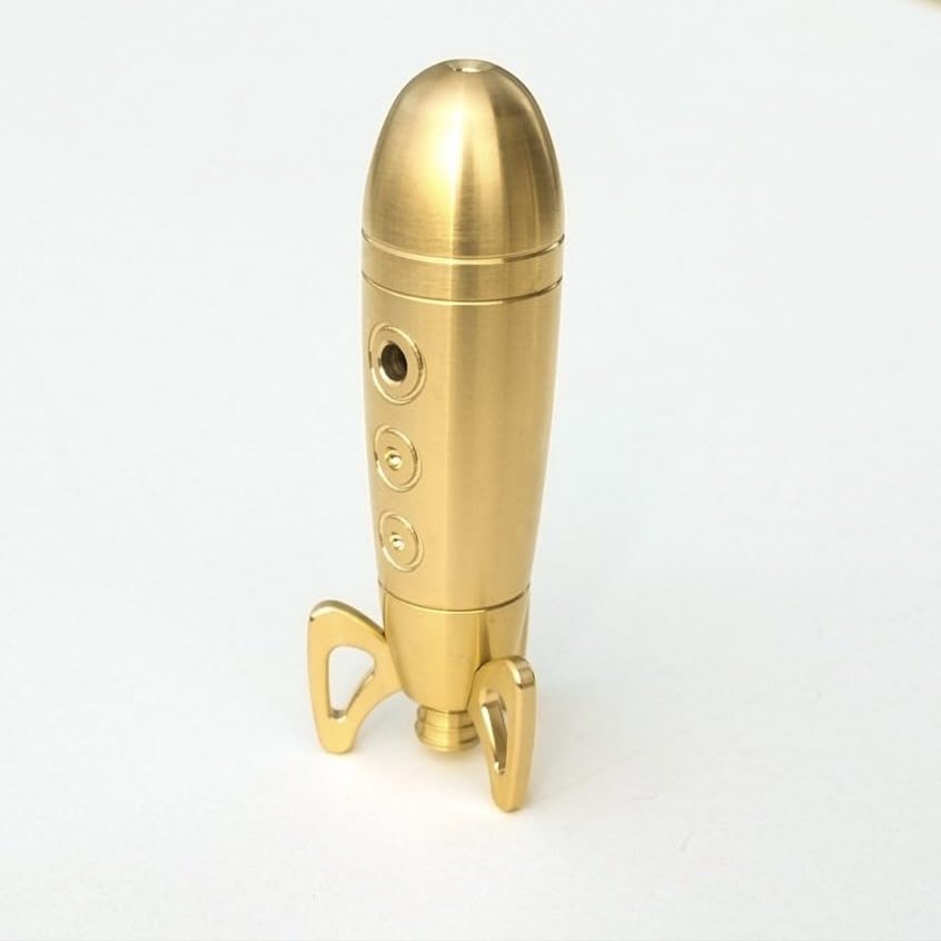 Brass Rocket 2.0 Uniquely Designed Straight Pipe with Jet Nozzle Poker Tool 5.2 Oz of Solid Brass