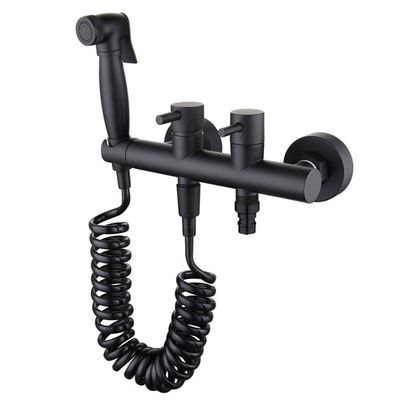FDAVDNMG HandheldToilet Sprayer Dual Handle BathroomSprayer Set Wall Mounted Baby Cloth Diaper Sprayer with Spring Hose, Bathroom Washroom