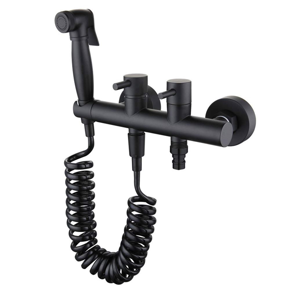 FDAVDNMG HandheldToilet Sprayer Dual Handle BathroomSprayer Set Wall Mounted Baby Cloth Diaper Sprayer with Spring Hose, Bathroom Washroom