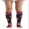 Cherokee Women's 10-15mmHg Compression Socks  Fun Print Knee Highs with Light Support, Soft Feel - PRINTSUPPORT, Plus, Happy Pumpkins view 1