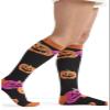 Cherokee Women's 10-15mmHg Compression Socks  Fun Print Knee Highs with Light Support, Soft Feel - PRINTSUPPORT, Plus, Happy Pumpkins view 3