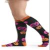 Cherokee Women's 10-15mmHg Compression Socks  Fun Print Knee Highs with Light Support, Soft Feel - PRINTSUPPORT, Plus, Happy Pumpkins view 4