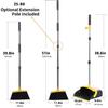 2-Pack is More economical,Brooms with Dustpan Combo Set with 52" Long Handle, Dustpan Teeth with self-Cleaning Function, Indoor and Outdoor Sweeping, Perfect for Home Office (Large/Yellow/ 2-Pack) view 2