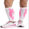 Infinity Leg Calf Compression Sleeve Socks 10-15 mmHg With Moisture Wicking Technology for Men or Women (Unisex) - ELECTRIC, Plus, White/Shocking Pink view 1