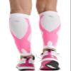 Infinity Leg Calf Compression Sleeve Socks 10-15 mmHg With Moisture Wicking Technology for Men or Women (Unisex) - ELECTRIC, Plus, White/Shocking Pink view 2