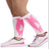 Infinity Leg Calf Compression Sleeve Socks 10-15 mmHg With Moisture Wicking Technology for Men or Women (Unisex) - ELECTRIC, Plus, White/Shocking Pink view 4