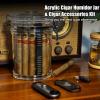 Acrylic Cigar Humidor Jar with Cigar Cutter Set, Cedar Wood Lined, Cigar Humidifier&Hygrometer, Multi-Functional Cigar Accessories, Portable Cigar Case Box for Tavel, Men Gifts view 2