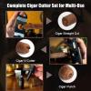 Acrylic Cigar Humidor Jar with Cigar Cutter Set, Cedar Wood Lined, Cigar Humidifier&Hygrometer, Multi-Functional Cigar Accessories, Portable Cigar Case Box for Tavel, Men Gifts view 4