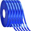 6 Rolls Blue Ribbon,Colorful Curling Ribbon for Wrapping,Bows,Crafting 02 Blue Shiny 3/16 Inch view 1