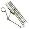 Set of 5 ENT Foreign Object Removal Ear Diagnostics Wax Removal Set with Alligator Forceps + Bayonet Adson Forceps + 3 Billeau Ear Loop Currettes | German Stainless Steel view 1