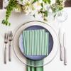 100 Pcs Green & White Stripe Cocktail Beverage Napkins Disposable Paper Thin Striped Dessert Napkin for Birthday Baby Shower Party Supplies Decor view 4
