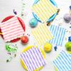 100 Pack Scalloped Pastel Striped Cocktail Napkins 5x5 Inch Disposable Paper Beverage Napkins for Birthday Baby Shower Summer Party Dinner Decor Supplies view 4