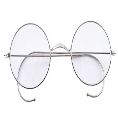 Agstum Anti-Blue Light Reading Glasses, Retro Mid Large Round Wire Rim Cable Readers without Nose Pads (Silver / 45mm Size, 2.25 x)