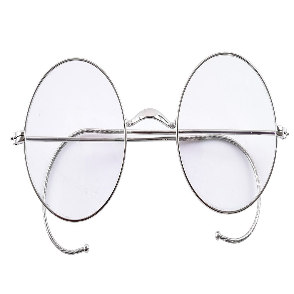 Agstum Anti-Blue Light Reading Glasses, Retro Mid Large Round Wire Rim Cable Readers without Nose Pads (Silver / 45mm Size, 2.25 x)