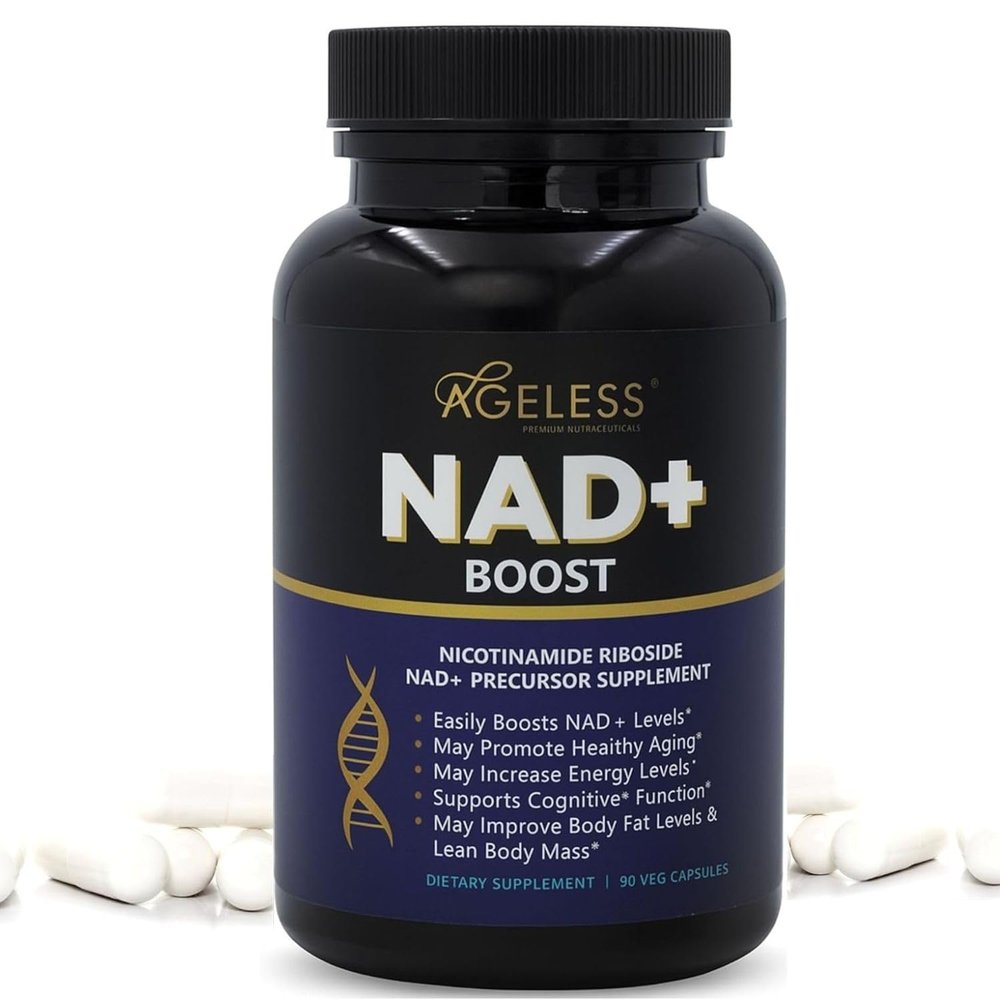 Ageless NAD+ Supplements for Women & Men | 300mg Nicotinamide Riboside Chloride | Dietary Supplement for Anti-Aging | Supports Energy, Focus, Stamina, Fat Metabolism & Cognitive Function 90 Capsules