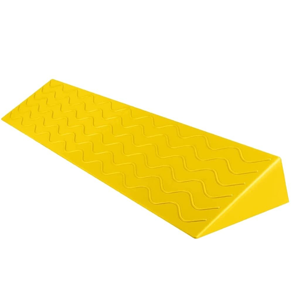 OUKEJNM 3" Rise Threshold Ramp Doorway, Rubber Wheelchair Ramp for Home Steps/Door, 39" Wide Curb Ramp, Non-Slip Textured Surface(Yellow,2.4" Rise/99 * 13 * 6cm)