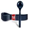 12 Count 10-Inch Disposable Black Plastic Serving Spoons for Catering, Weddings, Holiday Parties, and Buffets - Large Utensils by Stock Your Home view 1