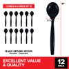 12 Count 10-Inch Disposable Black Plastic Serving Spoons for Catering, Weddings, Holiday Parties, and Buffets - Large Utensils by Stock Your Home view 2