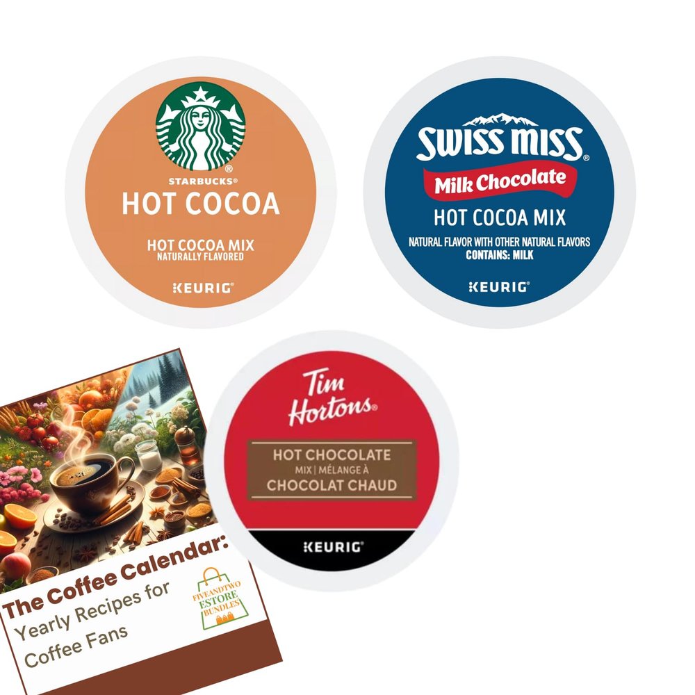 30-Count Hot Chocolate K-Cups Variety Pack: Swiss Miss & Tim Hortons Milk Chocolate Pods, Starbuck Hot Cocoa K Cups, Single Serve Cocoa K Cup Variety Pack for Keurig Machines Includes Recipe eBook