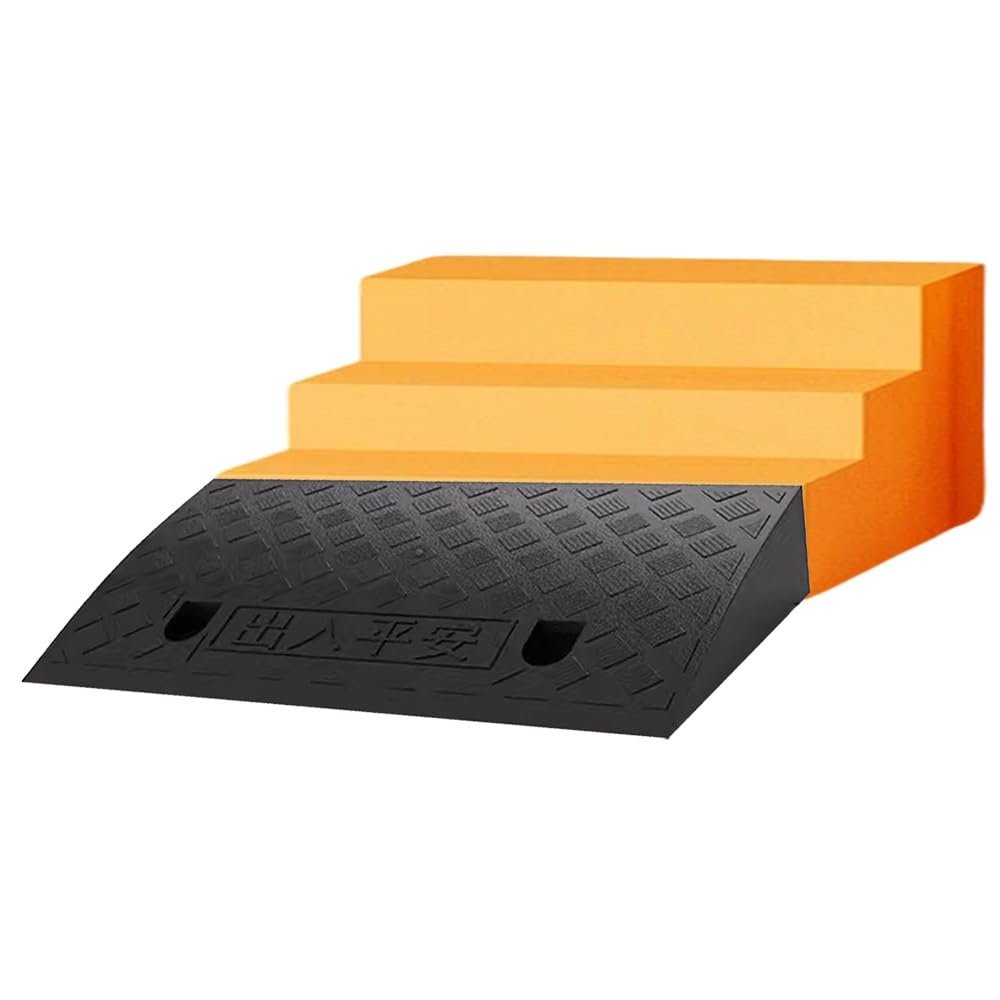OUKEJNM Door Threshold Ramp, Non-Slip Wheelchair Ramp, 3" 3.5" 4" 5" Rise Ramp for Scooters, Power Chairs, Doorways, Home Steps, Curb, Entry, Driveway(Black,5in/13cm)