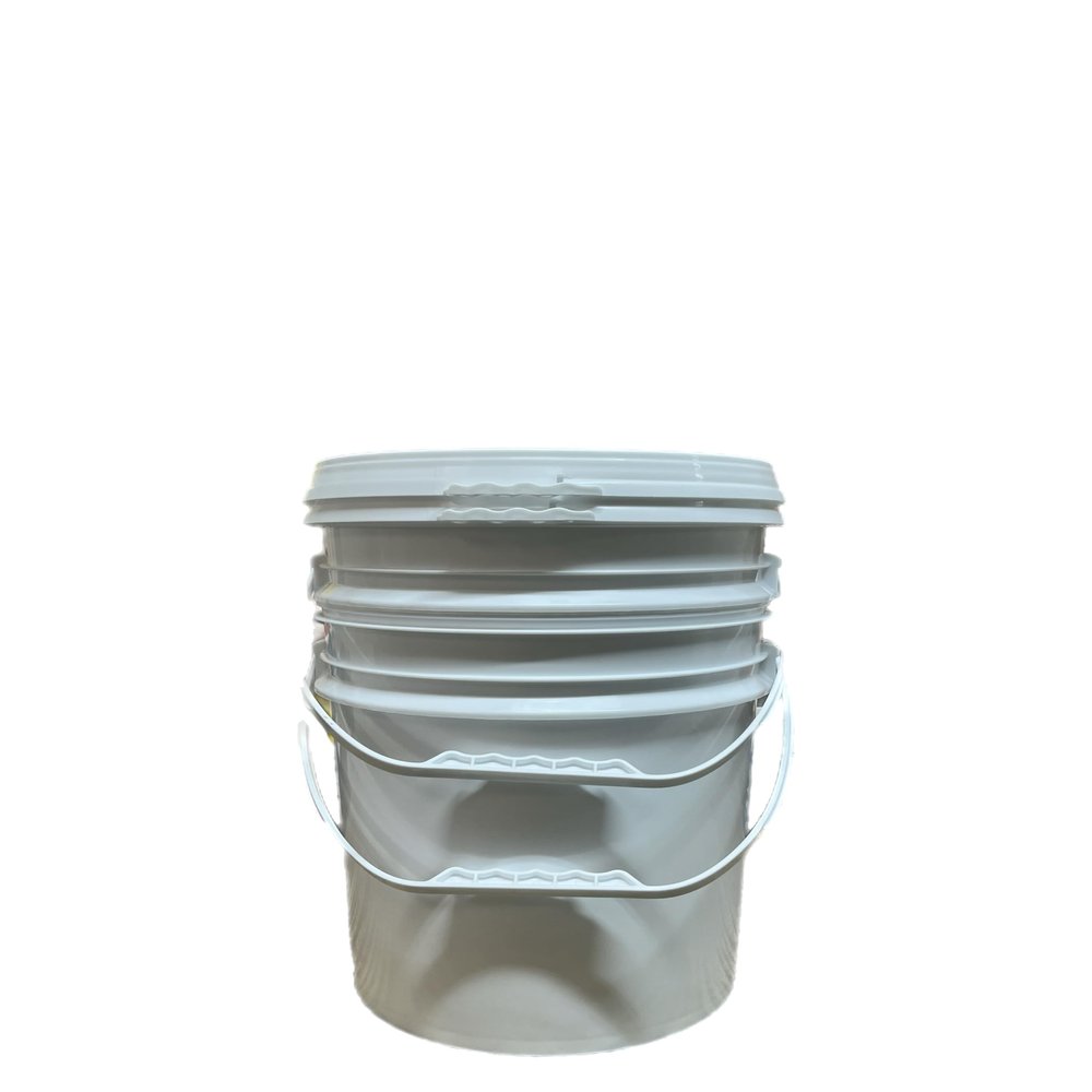 2.5 Gallon Bucket Food Safe Container with Lid (White, 2pc with Lid) Great for All-Purpose Usage