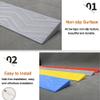OUKEJNM 3" Rise Threshold Ramp Doorway, Rubber Wheelchair Ramp for Home Steps/Door, 39" Wide Curb Ramp, Non-Slip Textured Surface(Silver,1.8" Rise/99 * 10 * 4.5cm) view 4