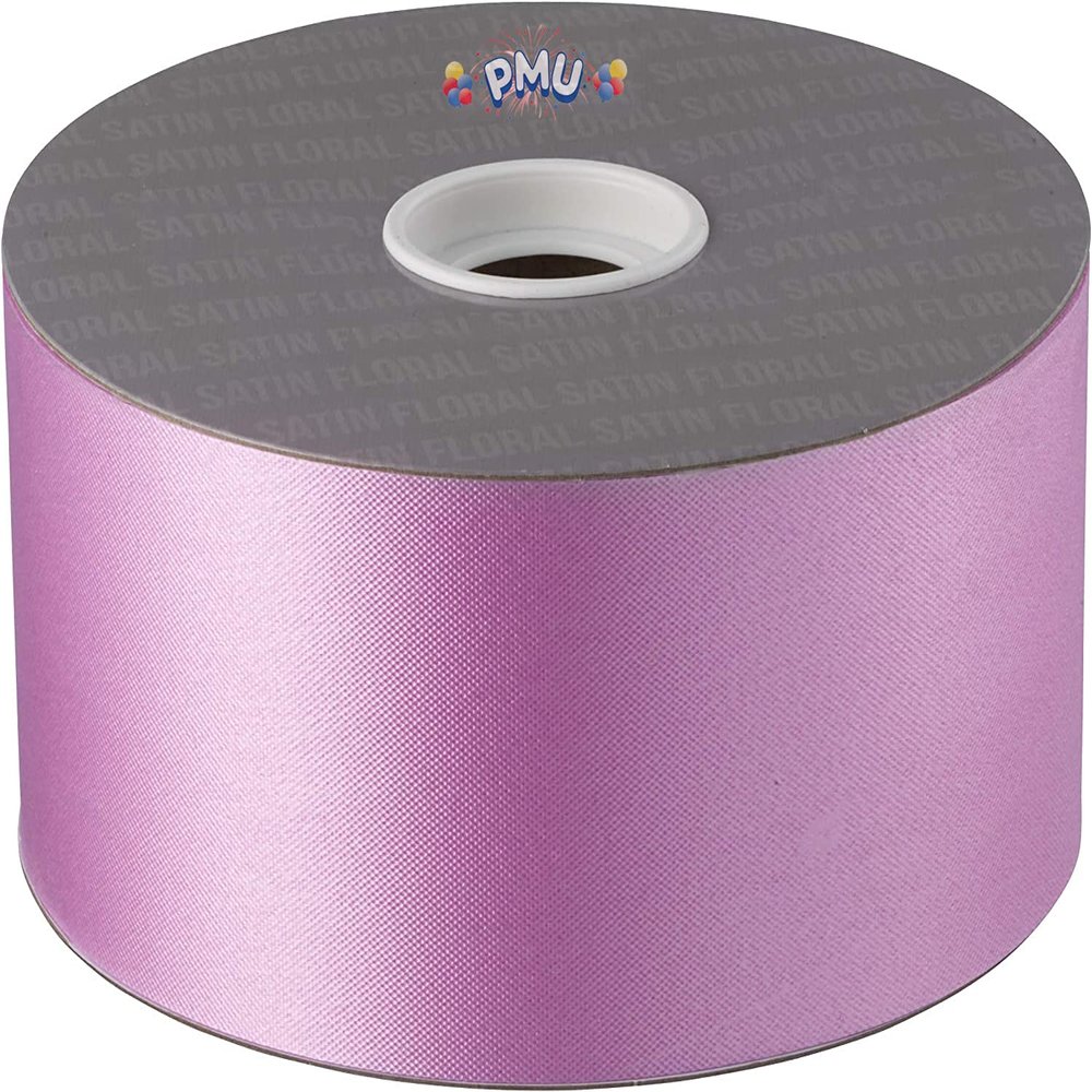 PMU Smooth Water Resistant Floral Satin Ribbon 2 1/2 Inch X 100 Yards Light Pink Perfect for Florists, Gift Wrapping, Wedding Decor (3/Pkg) Pkg/1